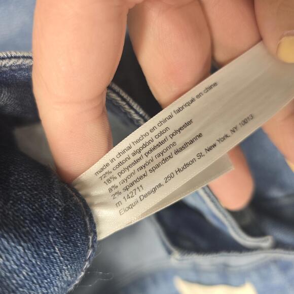 ELOQUII Stylish Denim Jeans with Rhinestone Fringe Pockets 16 - Picture 7 of 7